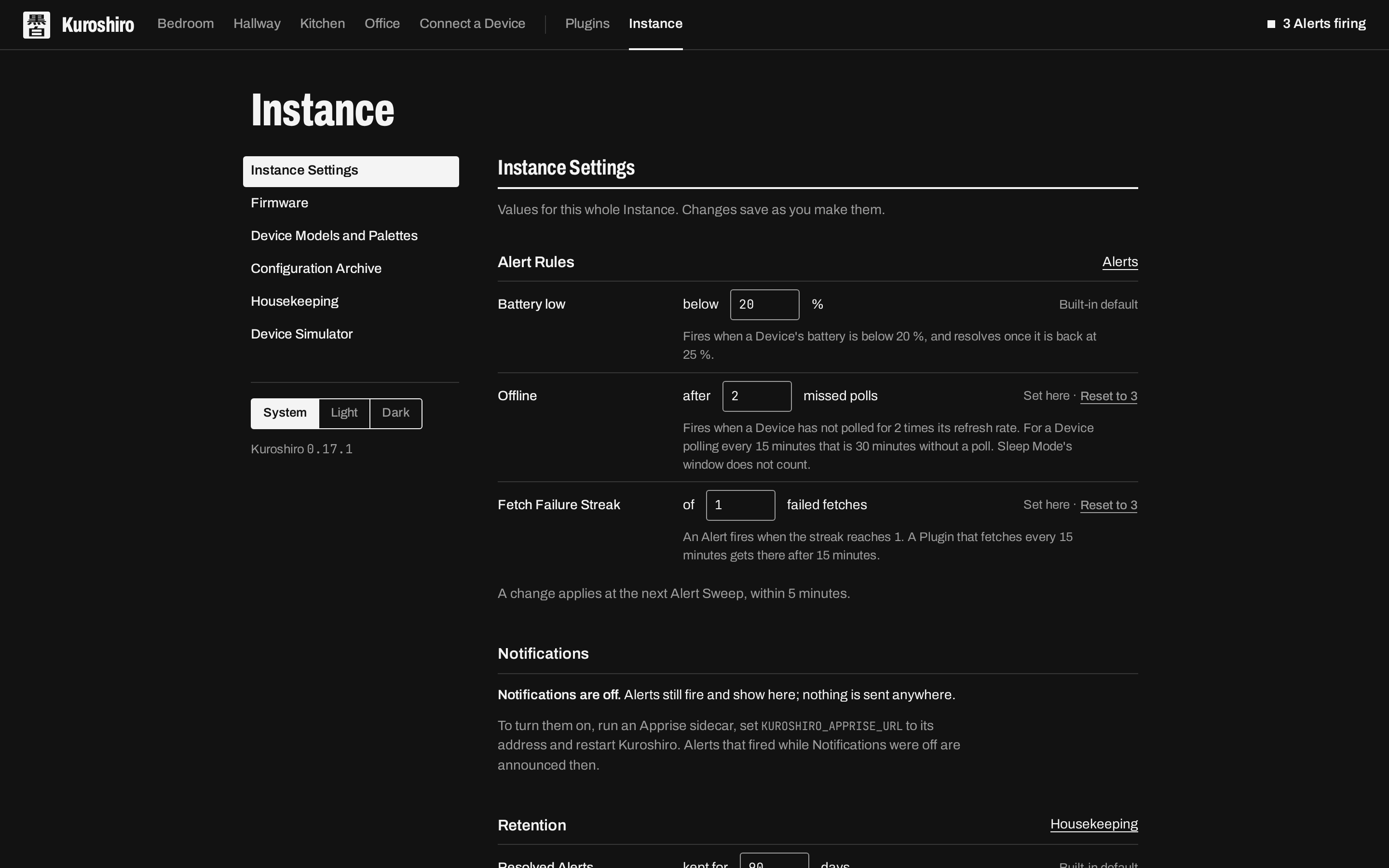 The Instance pages