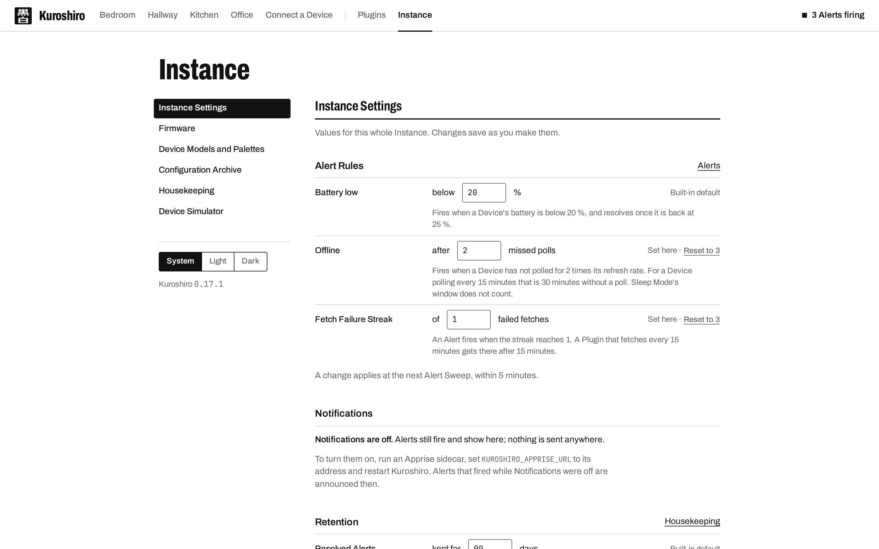 The Instance pages